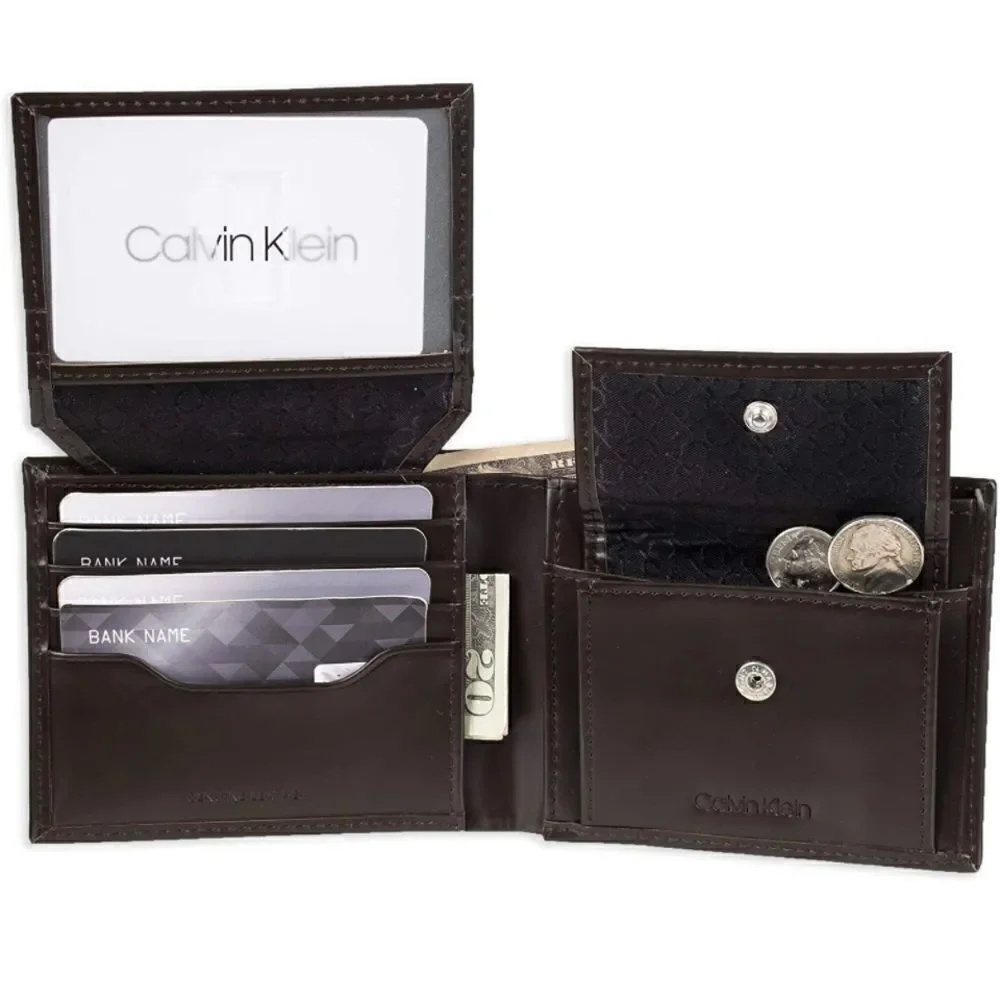 Calvin Klein Brown Slimfold Wallet with Key Fob